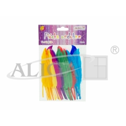 ALIGA Piórka kolorowe na  pióropusz indianina, wodza itp. / Piórka P-3233 op. 40 szt., 15cm., mix kolor